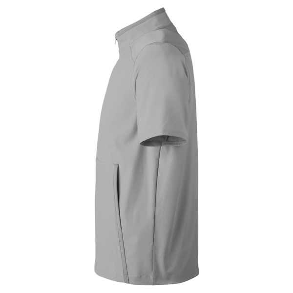 Under Armour Men's Motivate 3.0 Short Sleeve Half-Zip, Mod Grey / White / White, Left Sleeve view