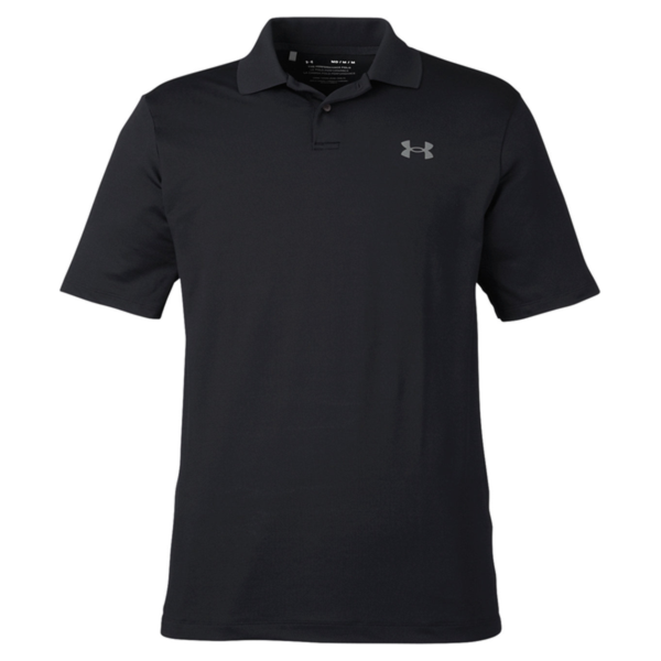 Under Armour Men's Performance 3.0 Golf Polo, Black / Ptc Grey, Front view