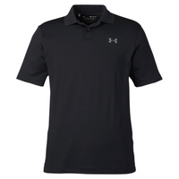 Under Armour Men's Performance 3.0 Golf Polo, Black / Ptc Grey, Front view