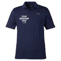 Under Armour Men's Performance 3.0 Golf Polo, Midnight Navy / Pitch Grey, Front view, Mockup