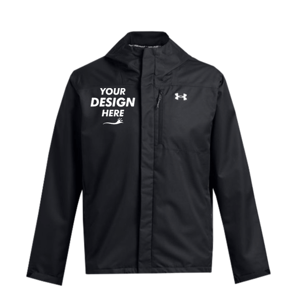 Under Armour Men's Porter 3-in-1 2.0 Jacket, Black / White, Front view, Mockup