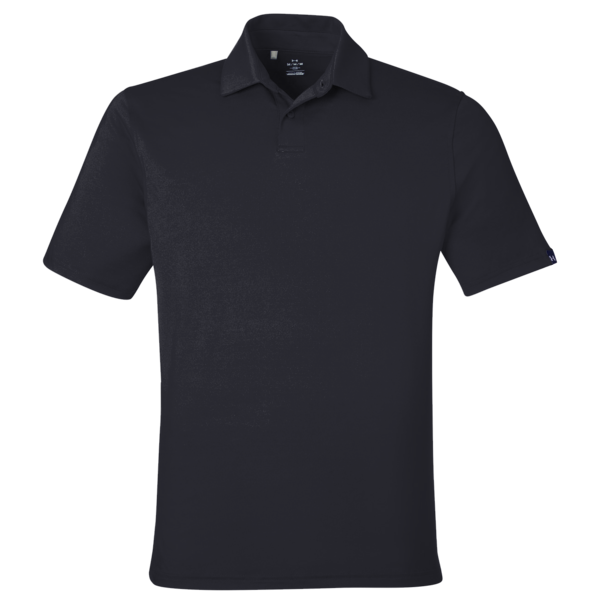 Under Armour Men's Recycled Polo, Black / White, Front view