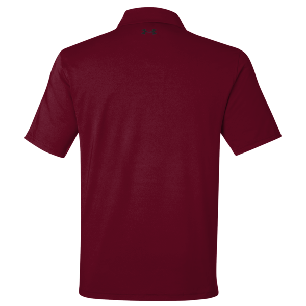 Under Armour Men's Recycled Polo, Cardinal / White, Back view
