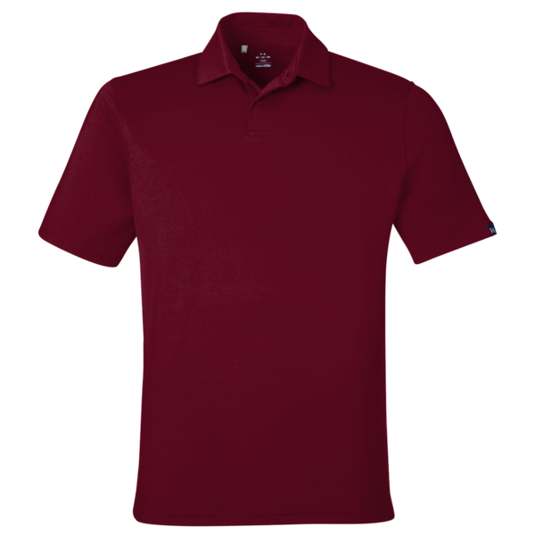 Under Armour Men's Recycled Polo, Cardinal / White, Front view