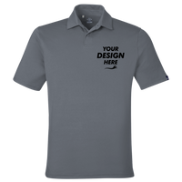 Under Armour Men's Recycled Polo, Castlerock / White, Front view, Mockup