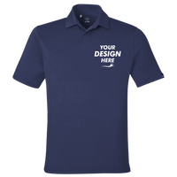 Under Armour Men's Recycled Polo, Midnight Navy / White, Front view, Mockup