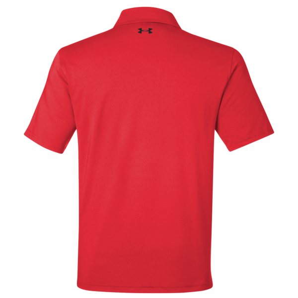 Under Armour Men's Recycled Polo, Red / White, Back view