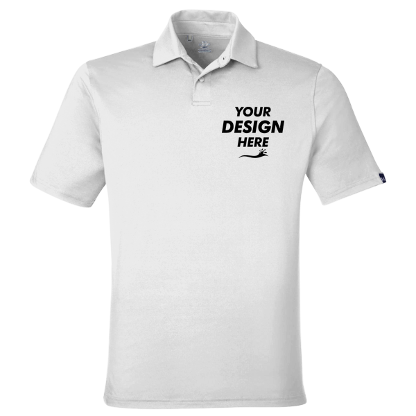 Under Armour Men's Recycled Polo, White / White, Front view, Mockup