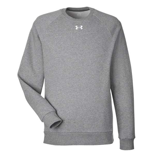 Under Armour Men's Rival Fleece Crewneck Sweatshirt, Cs Grey Light Heather / White, Front view