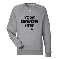 Under Armour Men's Rival Fleece Crewneck Sweatshirt, Cs Grey Light Heather / White, Front view, Mockup