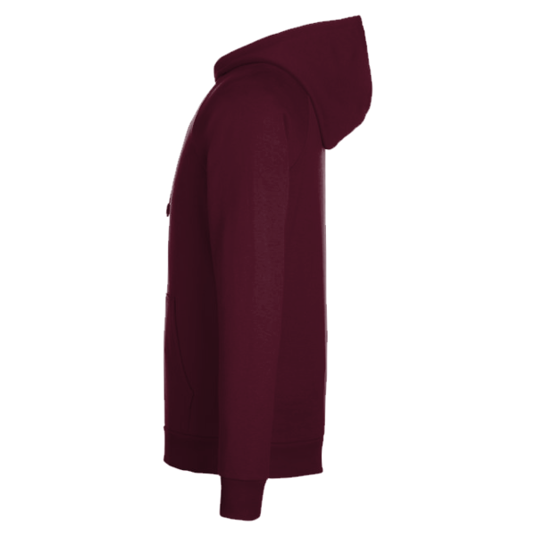 Under Armour Men's Rival Fleece Hooded Sweatshirt, Maroon / White, Left Sleeve view