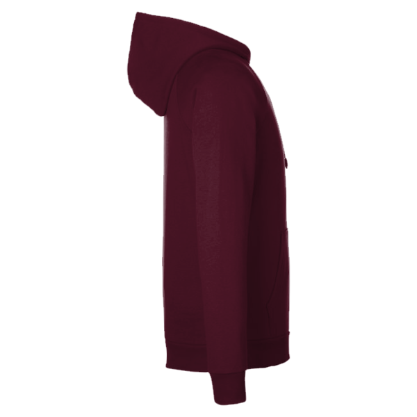 Under Armour Men's Rival Fleece Hooded Sweatshirt, Maroon / White, Right Sleeve view