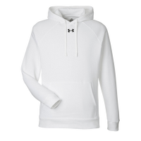 Under Armour Men's Rival Fleece Hooded Sweatshirt, White / Black, Front view