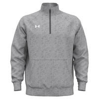 Under Armour Men's Rival Fleece Quarter-Zip Pullover, Cs Grey Light Heather / White, Front view