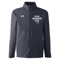 Under Armour Men's Rival Stretch Jacket, Midnight Navy / White, Front view, Mockup