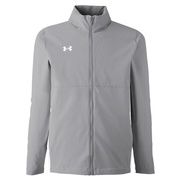Under Armour Men's Rival Stretch Jacket, Mod Grey / White, Front view