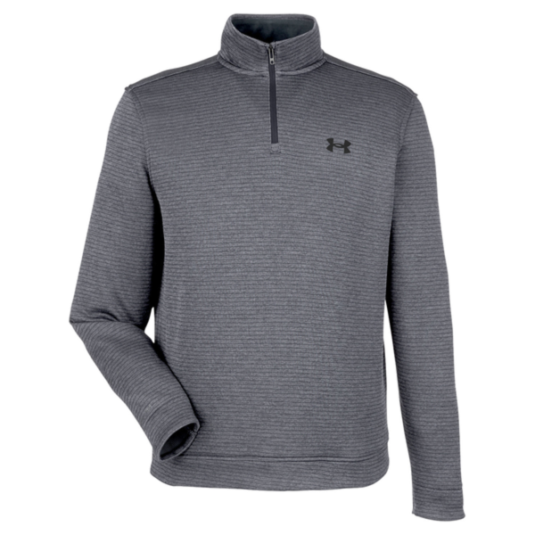 Under Armour Men's Storm Sweater Fleece Quarter-Zip Pullover, Pitch Grey / Black, Front view
