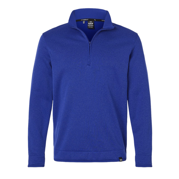 Under Armour Men's Storm Sweater Fleece Quarter-Zip Pullover, Royal / White, Front view