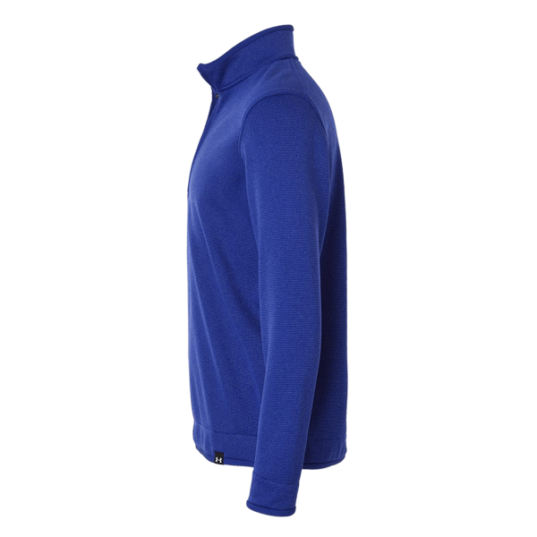 Under Armour Men's Storm Sweater Fleece Quarter-Zip Pullover, Royal / White, Left Sleeve view