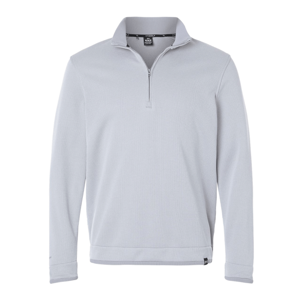 Under Armour Men's Storm Sweater Fleece Quarter-Zip Pullover, Steel / White, Front view
