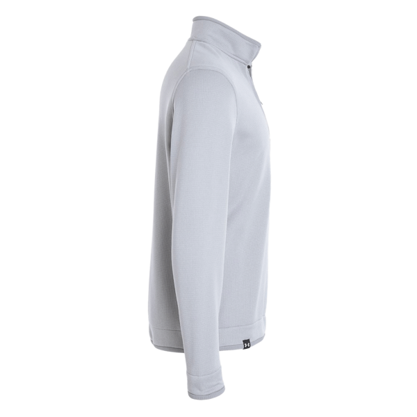 Under Armour Men's Storm Sweater Fleece Quarter-Zip Pullover, Steel / White, Right Sleeve view