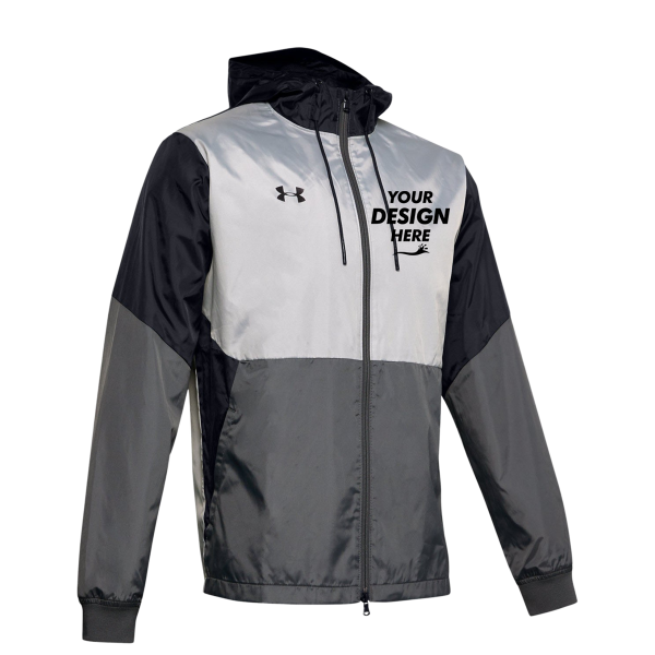 Under Armour Men's Team Legacy Jacket, Black / Black, Front view, Mockup