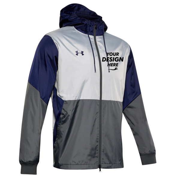 Under Armour Men's Team Legacy Jacket, Navy / Navy, Front view, Mockup
