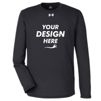 Under Armour Men's Team Tech™ Long Sleeve T-Shirt, Black / White, Front view, Mockup