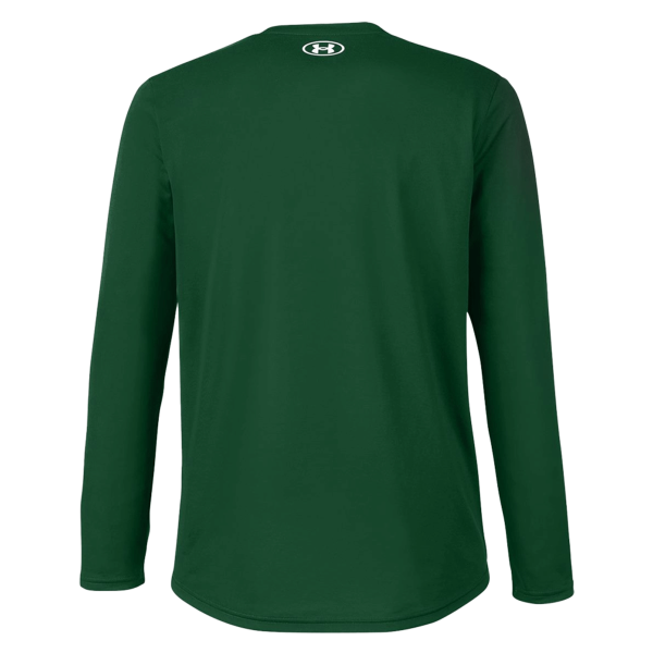 Under Armour Men's Team Tech™ Long Sleeve T-Shirt, Forest Green / White, Back view