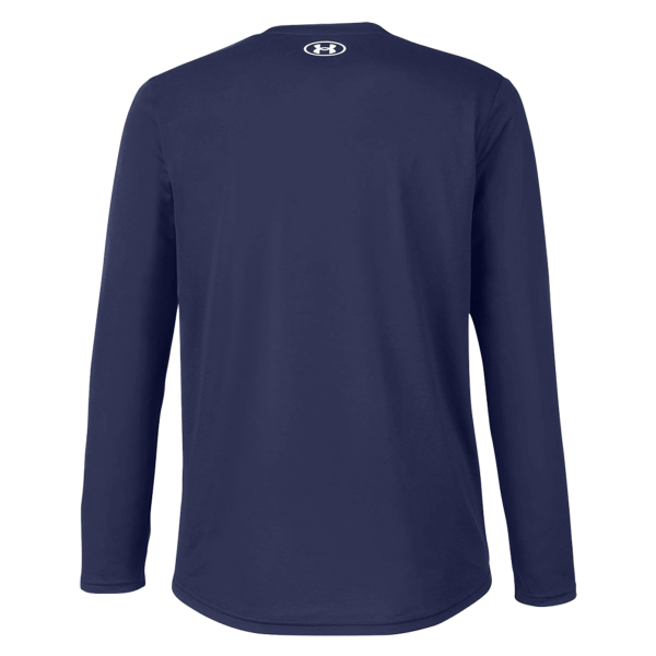 Under Armour Men's Team Tech™ Long Sleeve T-Shirt, Midnight Navy / White, Back view