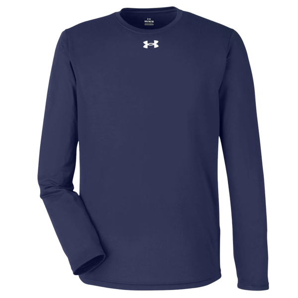 Under Armour Men's Team Tech™ Long Sleeve T-Shirt, Midnight Navy / White, Front view