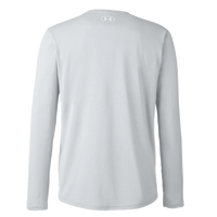 Under Armour Men's Team Tech™ Long Sleeve T-Shirt, Mod Grey Light Heather / White, Back view