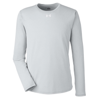 Under Armour Men's Team Tech™ Long Sleeve T-Shirt, Mod Grey Light Heather / White, Front view
