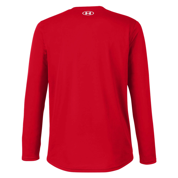 Under Armour Men's Team Tech™ Long Sleeve T-Shirt, Red / White, Back view