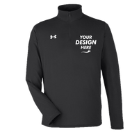 Under Armour Men's Team Tech™ Quarter-Zip Pullover, Black / White, Front view, Mockup