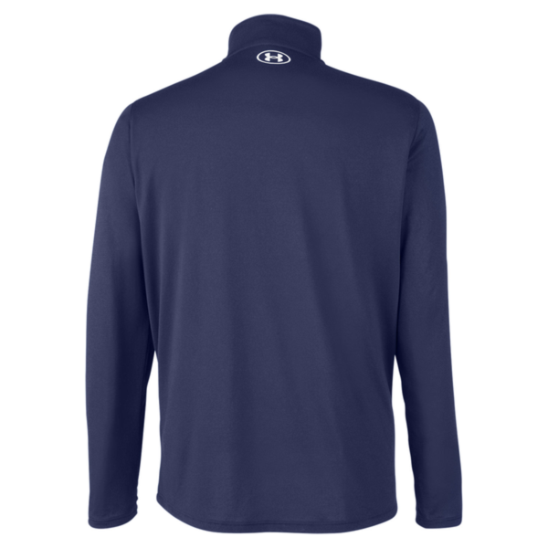 Under Armour Men's Team Tech™ Quarter-Zip Pullover, Midnight Navy / White, Back view