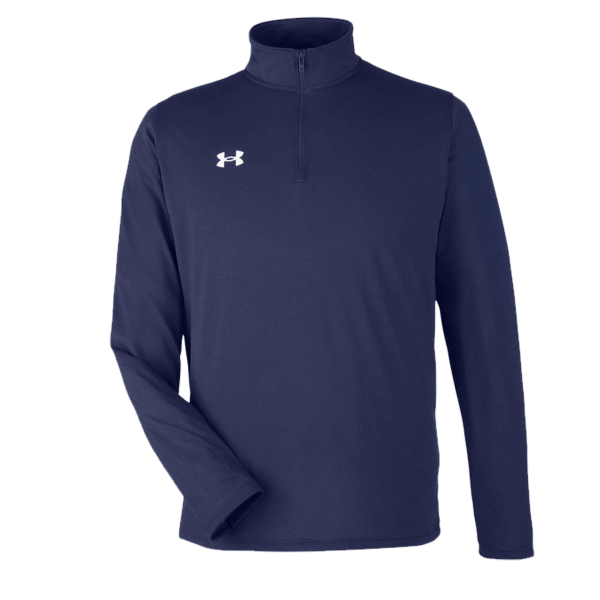 Under Armour Men's Team Tech™ Quarter-Zip Pullover, Midnight Navy / White, Front view
