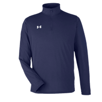 Under Armour Men's Team Tech™ Quarter-Zip Pullover, Midnight Navy / White, Front view