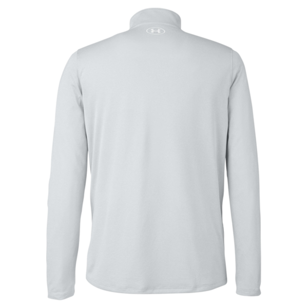 Under Armour Men's Team Tech™ Quarter-Zip Pullover, Mod Grey Light Heather / White, Back view