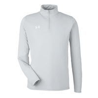 Under Armour Men's Team Tech™ Quarter-Zip Pullover, Mod Grey Light Heather / White, Front view