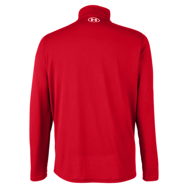 Under Armour Men's Team Tech™ Quarter-Zip Pullover, Red / White, Back view