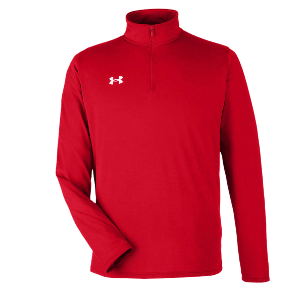 Under Armour Men's Team Tech™ Quarter-Zip Pullover, Red / White, Front view