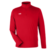 Under Armour Men's Team Tech™ Quarter-Zip Pullover, Red / White, Front view