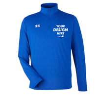 Under Armour Men's Team Tech™ Quarter-Zip Pullover, Royal / White, Front view, Mockup