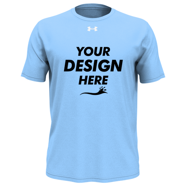 Under Armour Men's Team Tech™ T-Shirt, Carolina Blue / White, Front view, Mockup