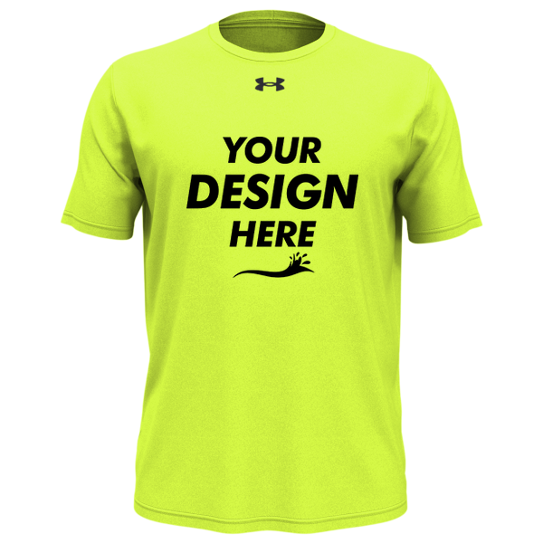 Under Armour Men's Team Tech™ T-Shirt, High-Vis Yellow / Black, Front view, Mockup