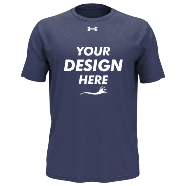 Under Armour Men's Team Tech™ T-Shirt, Midnight Navy / White, Front view, Mockup
