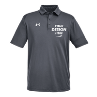 Under Armour Men's Tech™ Polo, Cs Grey Light Heather / White, Front view, Mockup