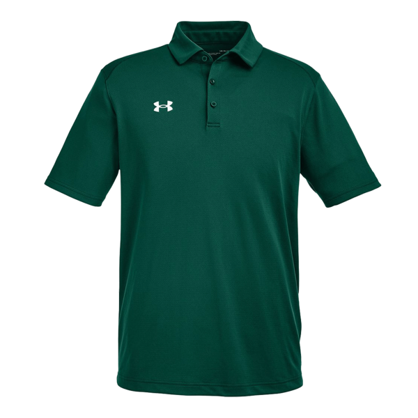 Under Armour Men's Tech™ Polo, Forest Green / White, Front view