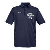 Under Armour Men's Tech™ Polo, Midnight Navy / White, Front view, Mockup